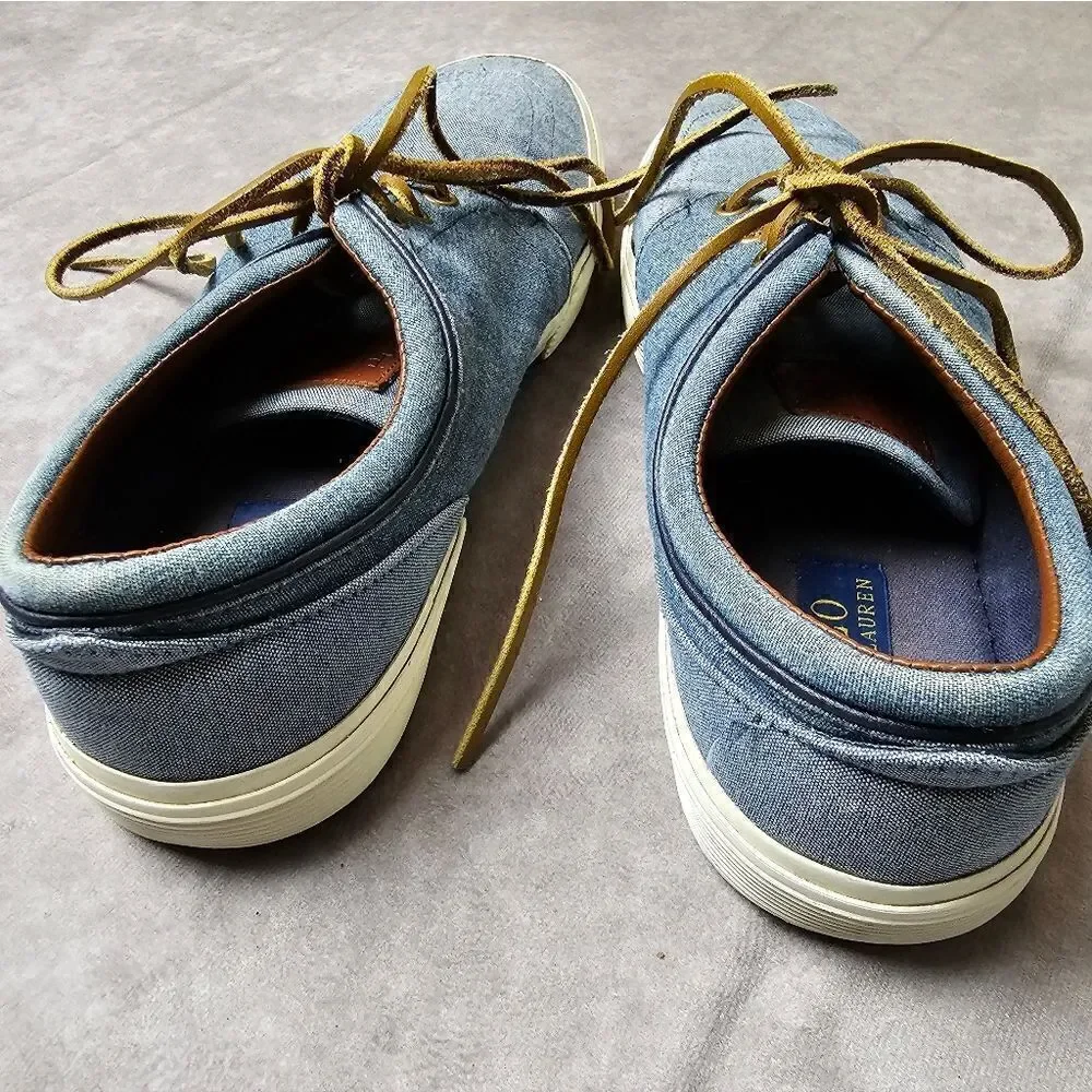 Men's POLO Ralph Lauren Canvas Oxford Shoes Size 8.5 FAXON LOW‎